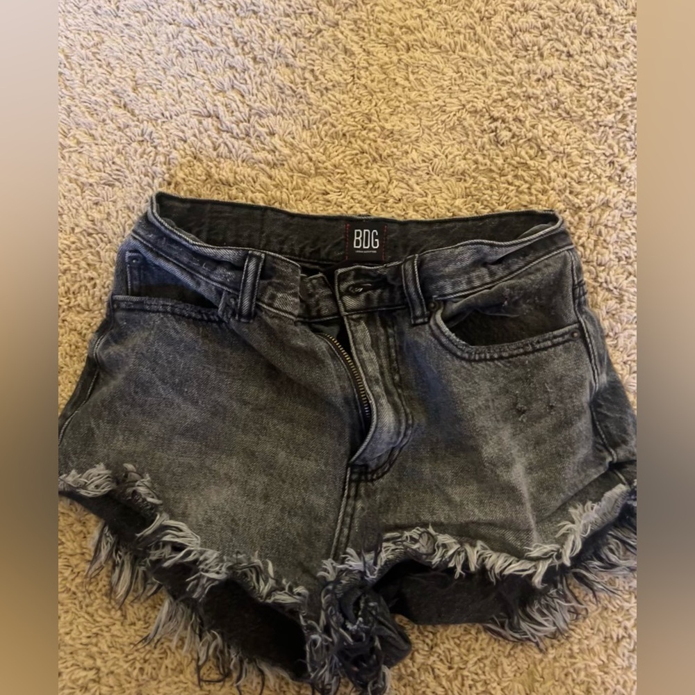 Urban Outfitters Black Distressed Jean Shorts